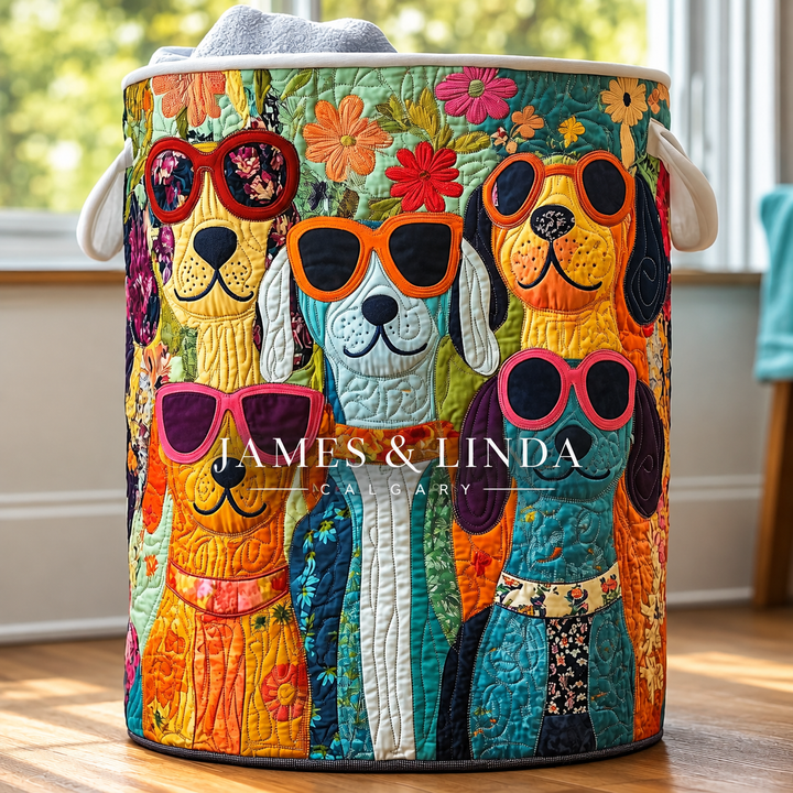 Happy Dogs | Quilted Storage Basket