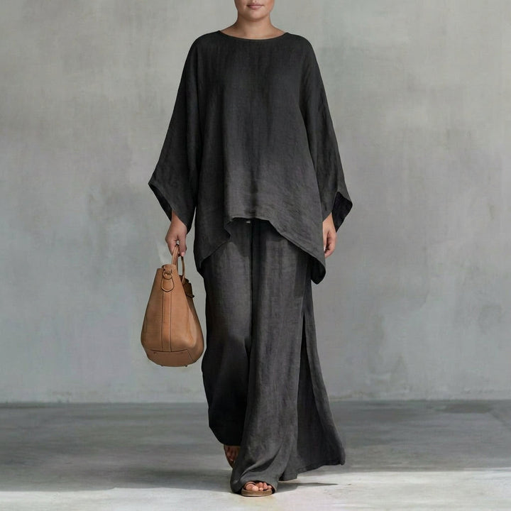 Cristina | Two-piece set with long sleeves and wide pants
