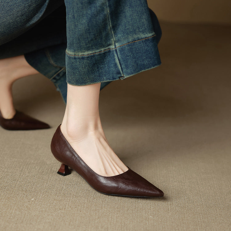 Escarpins en cuir véritable Selva