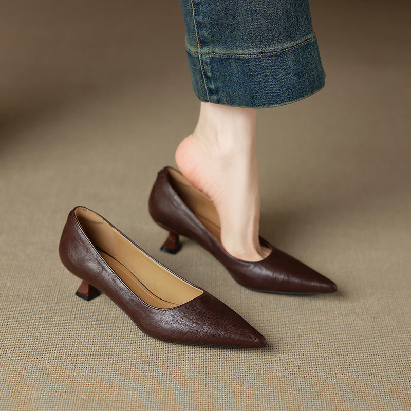 Escarpins en cuir véritable Selva