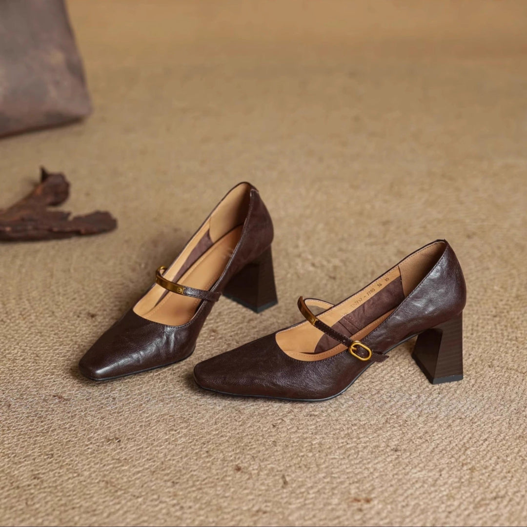 Maela Genuine Leather Heels