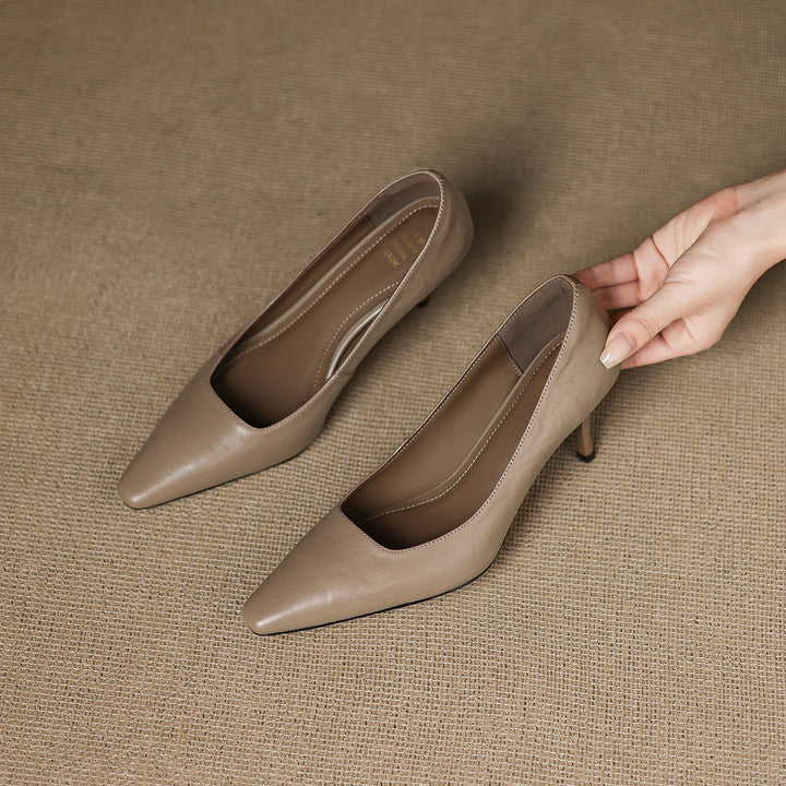 Zala Genuine Leather Heels