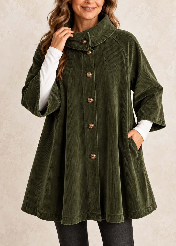 Mallory | Olive Corduroy Button-Up Tunic
