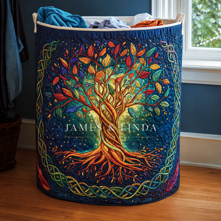Tree of Life | Quilted Storage Basket