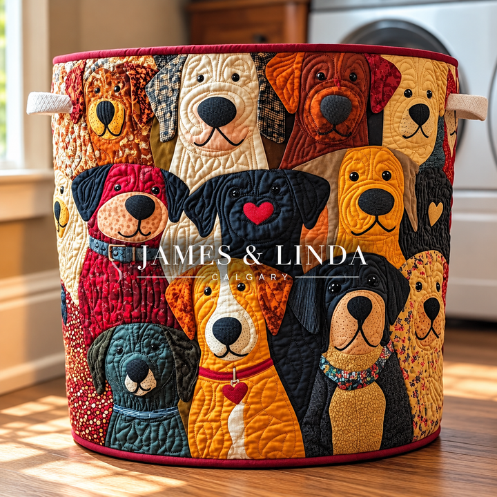 Colorful Dogs | Quilted Storage Basket