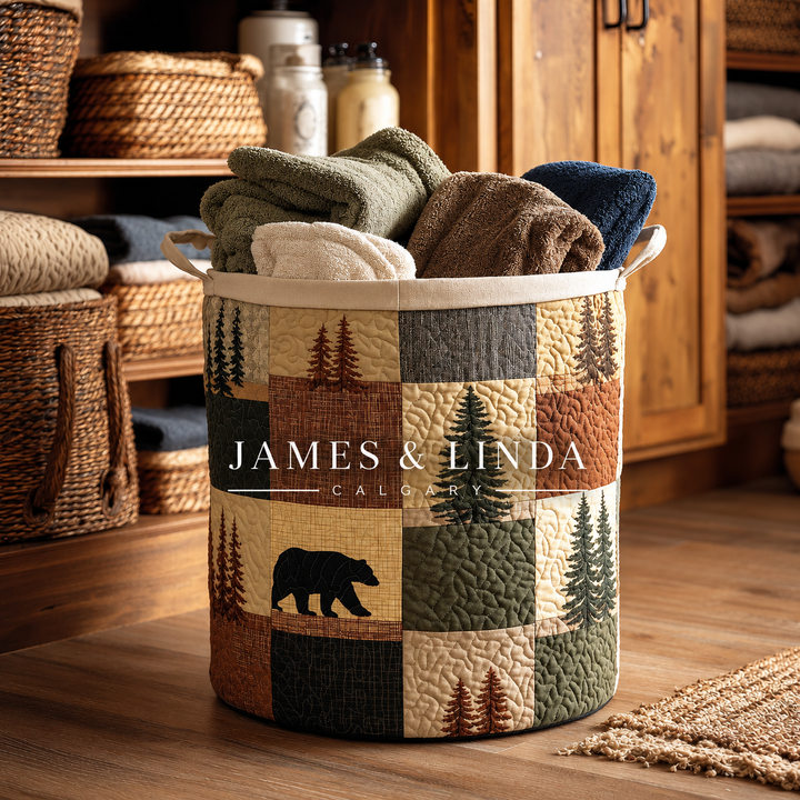 EVIE | WOODLAND PATCH LAUNDRY BASKET