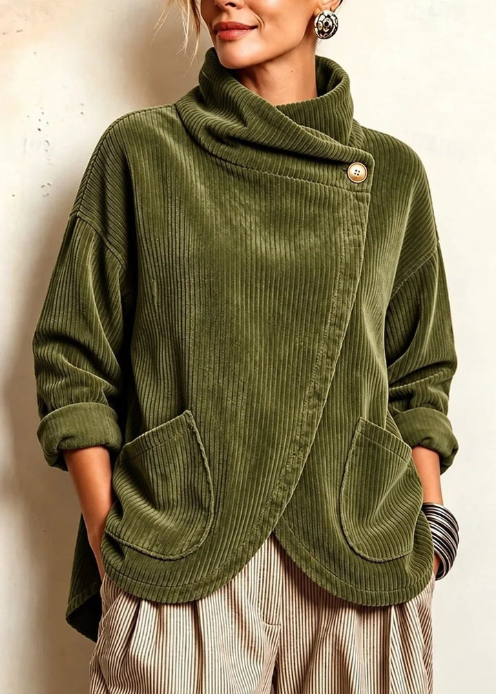 Briar | Olive Green Corduroy Wrap Top