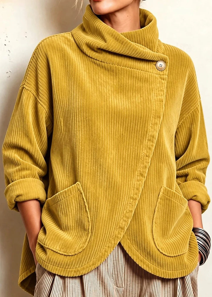 Marlowe | Mustard Yellow Corduroy Wrap Top