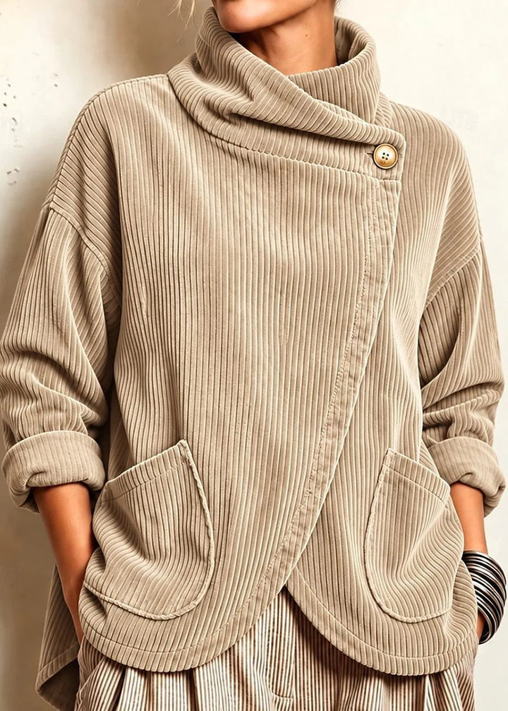 Mackenzie | Cream Corduroy Wrap Top