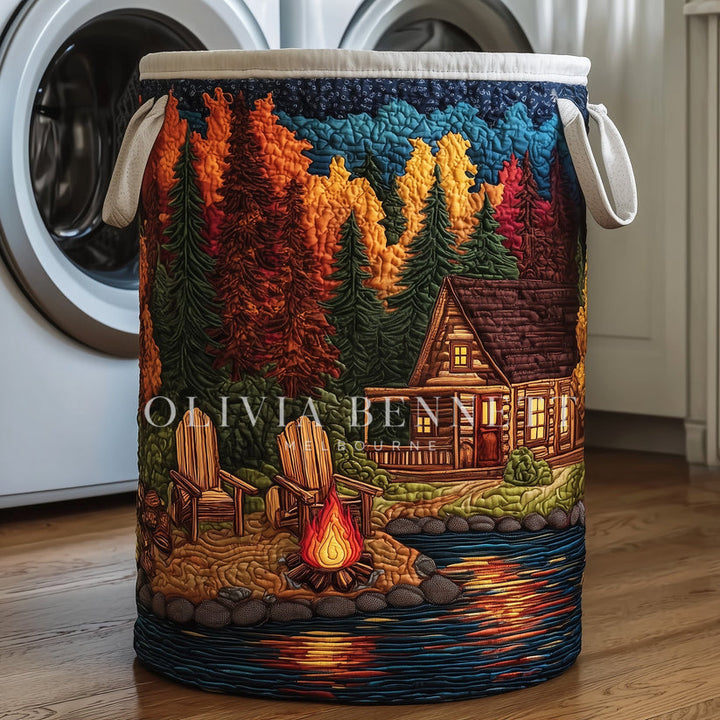 Midnight Harmony Quilted Laundry Basket