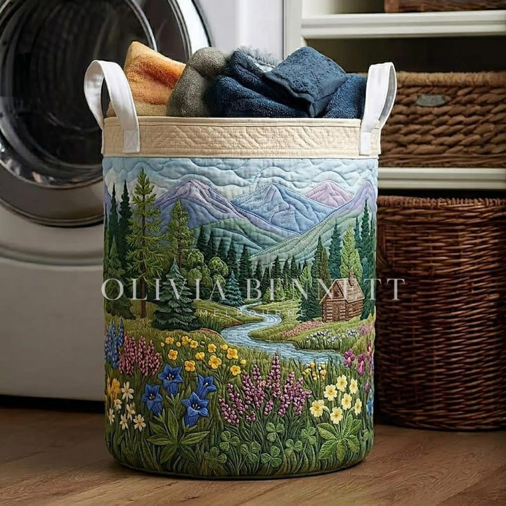 Spring Breeze Quilted Laundry Basket