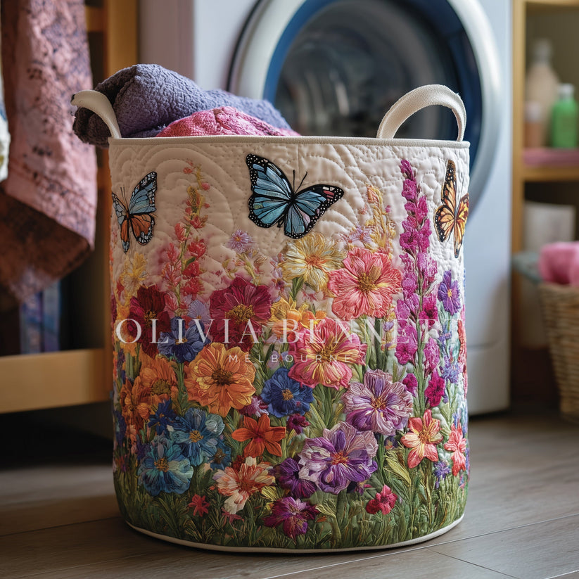 Butterfly Heaven Quilted Laundry Basket