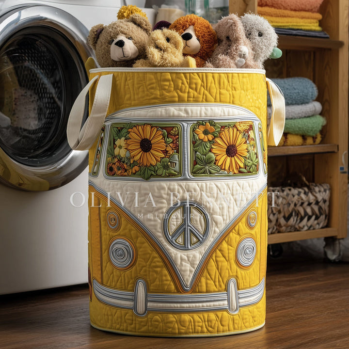Hippie Van Quilted Laundry Basket