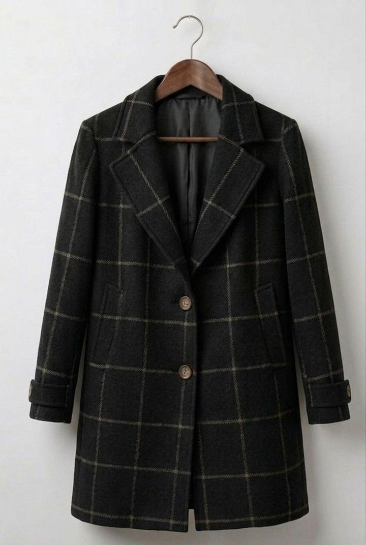 Graziella | Long Tweed Check Coat