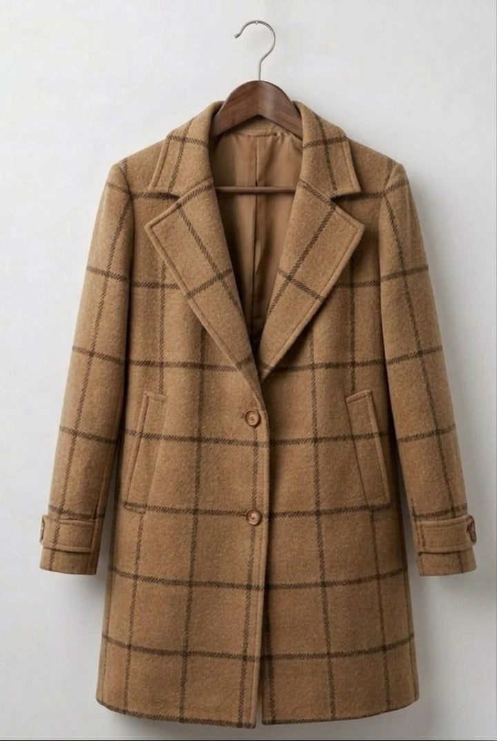 Graziella | Long Tweed Check Coat