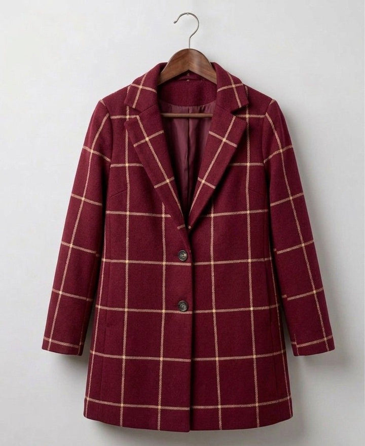 Graziella | Long Tweed Check Coat