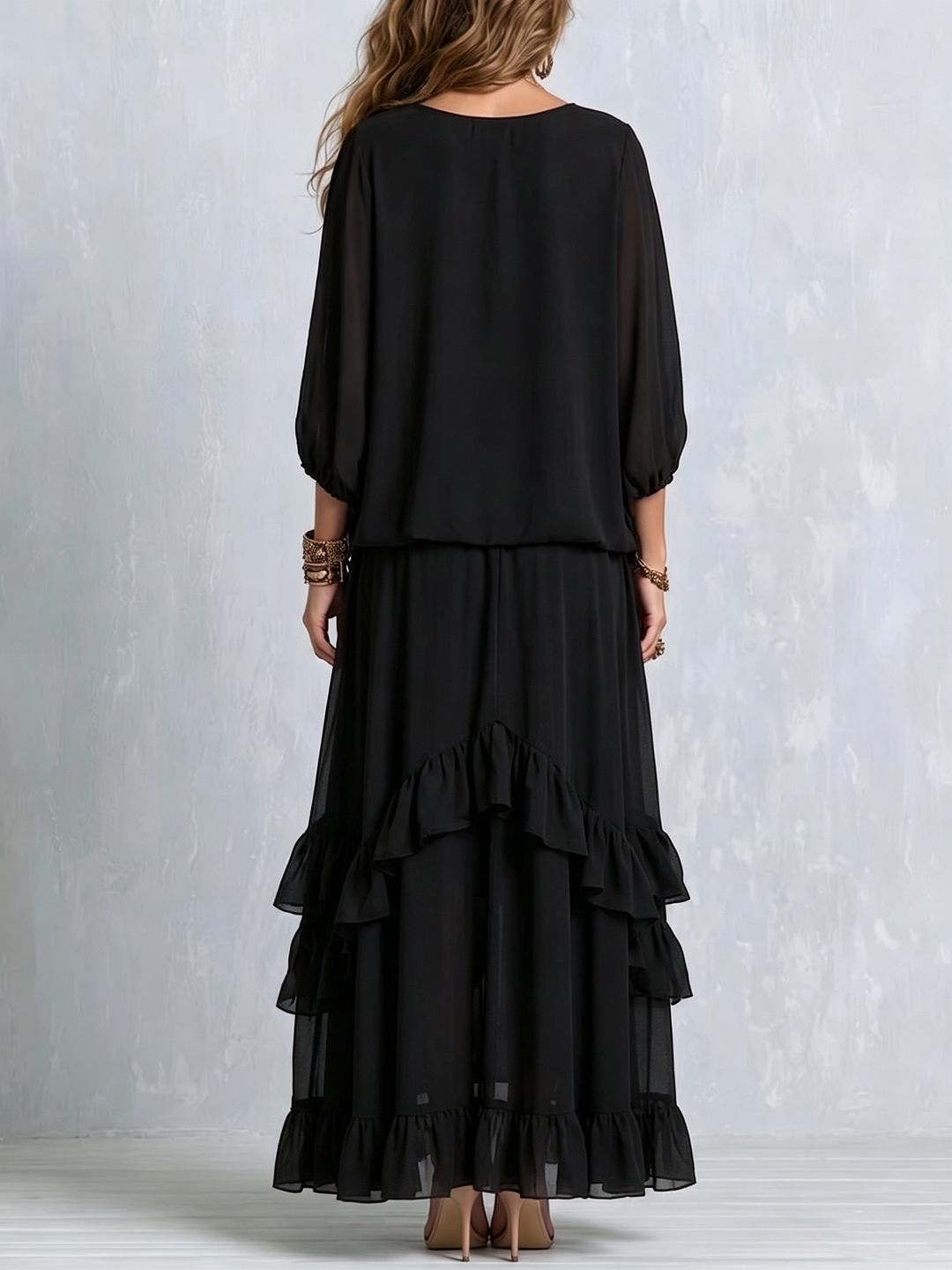 Lavinia | Two-Piece Chiffon Set with Tassels