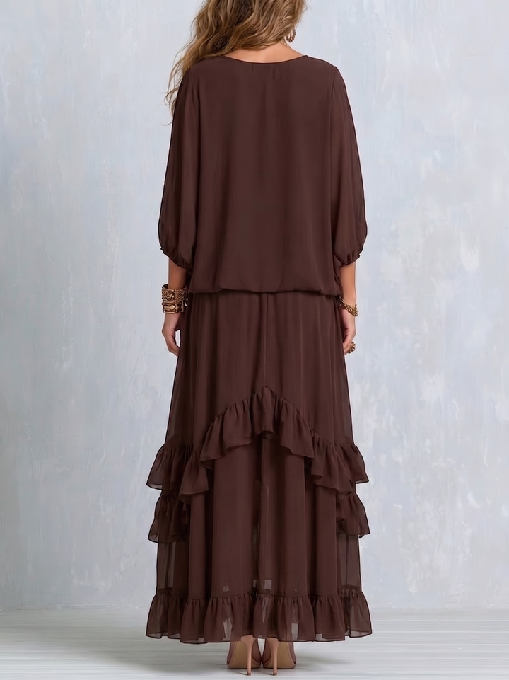 Lavinia | Two-Piece Chiffon Set with Tassels