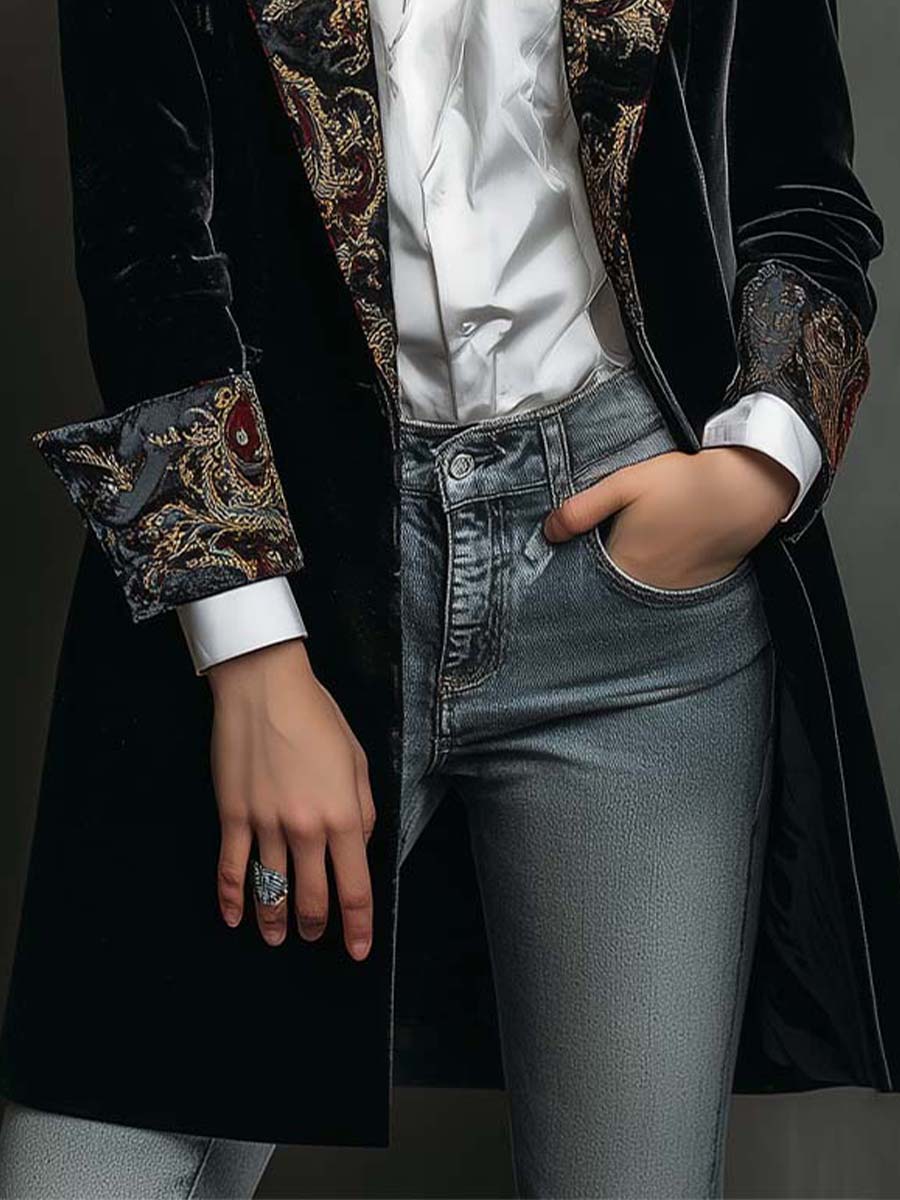 Catherine | Black Baroque Blazer