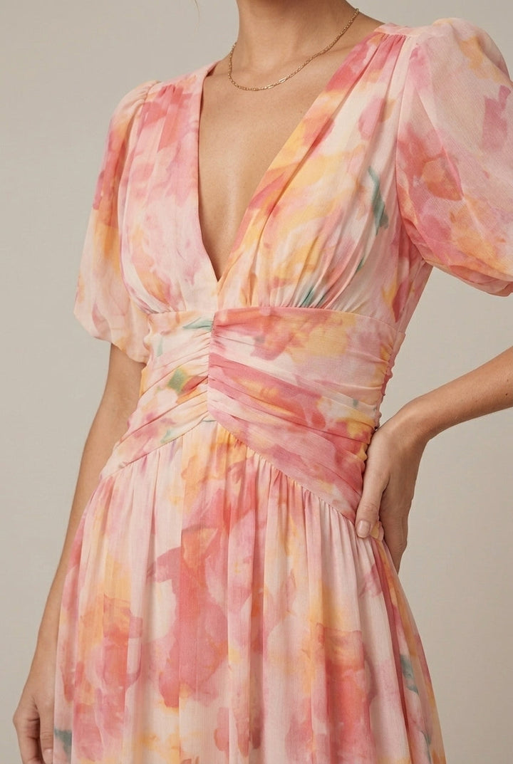 Mathilde | Puff Sleeve Floral Maxi Dress
