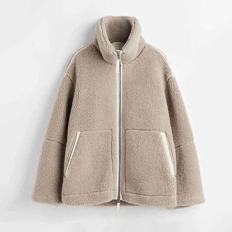 Silvana | Oversized Teddy Jacket with High Collar