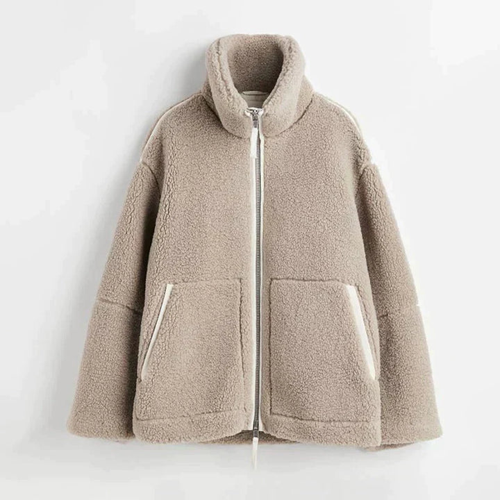 Silvana | Oversized Teddy Jacket with High Collar