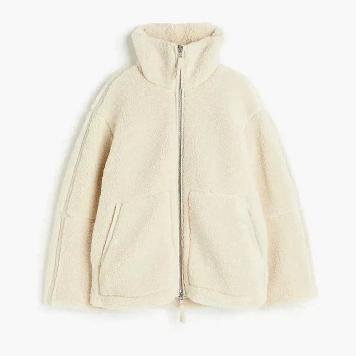 Silvana | Oversized Teddy Jacket with High Collar