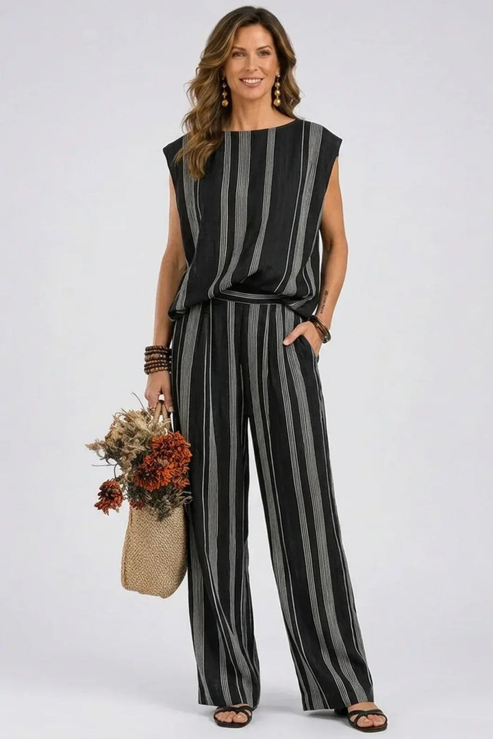 Alessia - Elegant two-piece striped set