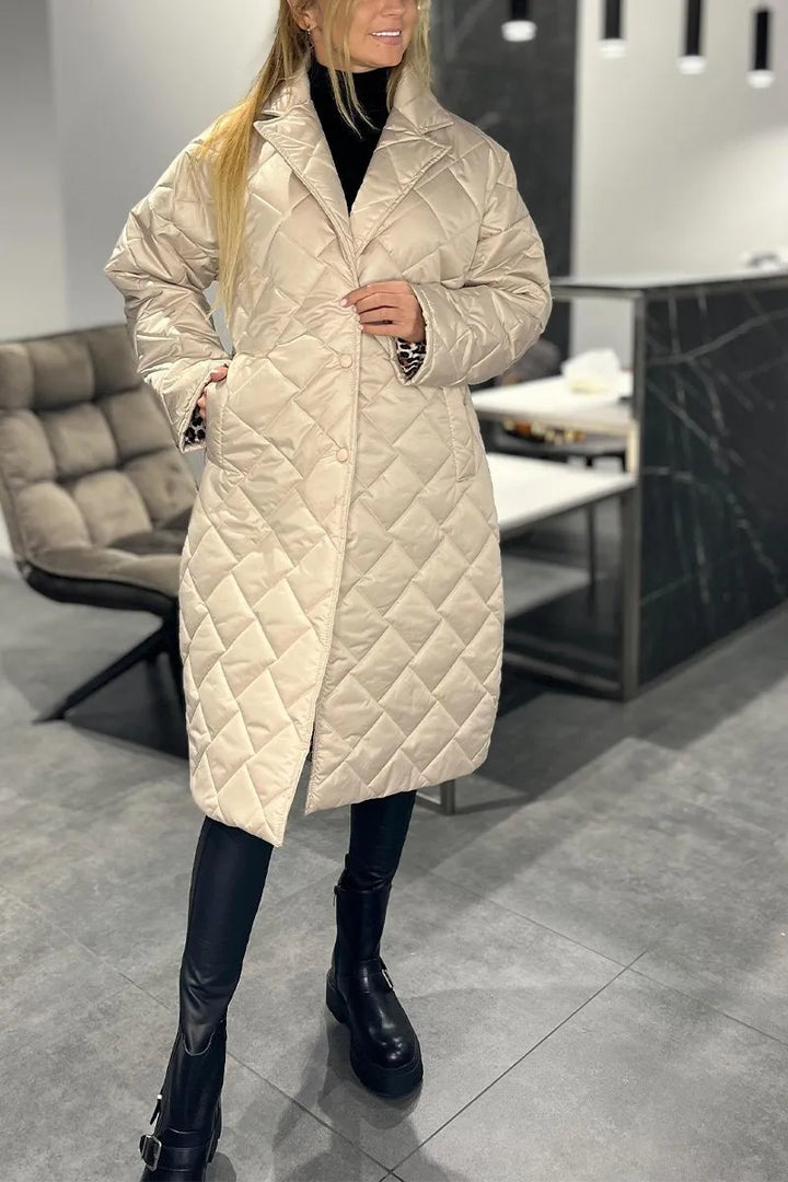 Fabiana | Reversible Quilted Coat with Leopard Print