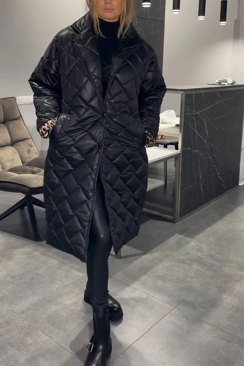 Fabiana | Reversible Quilted Coat with Leopard Print