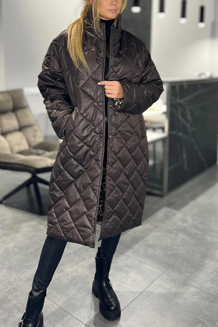 Fabiana | Reversible Quilted Coat with Leopard Print
