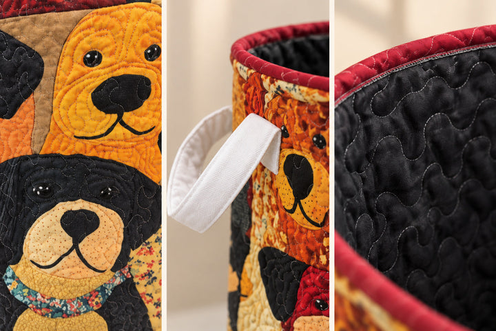 Colorful Dogs | Quilted Storage Basket