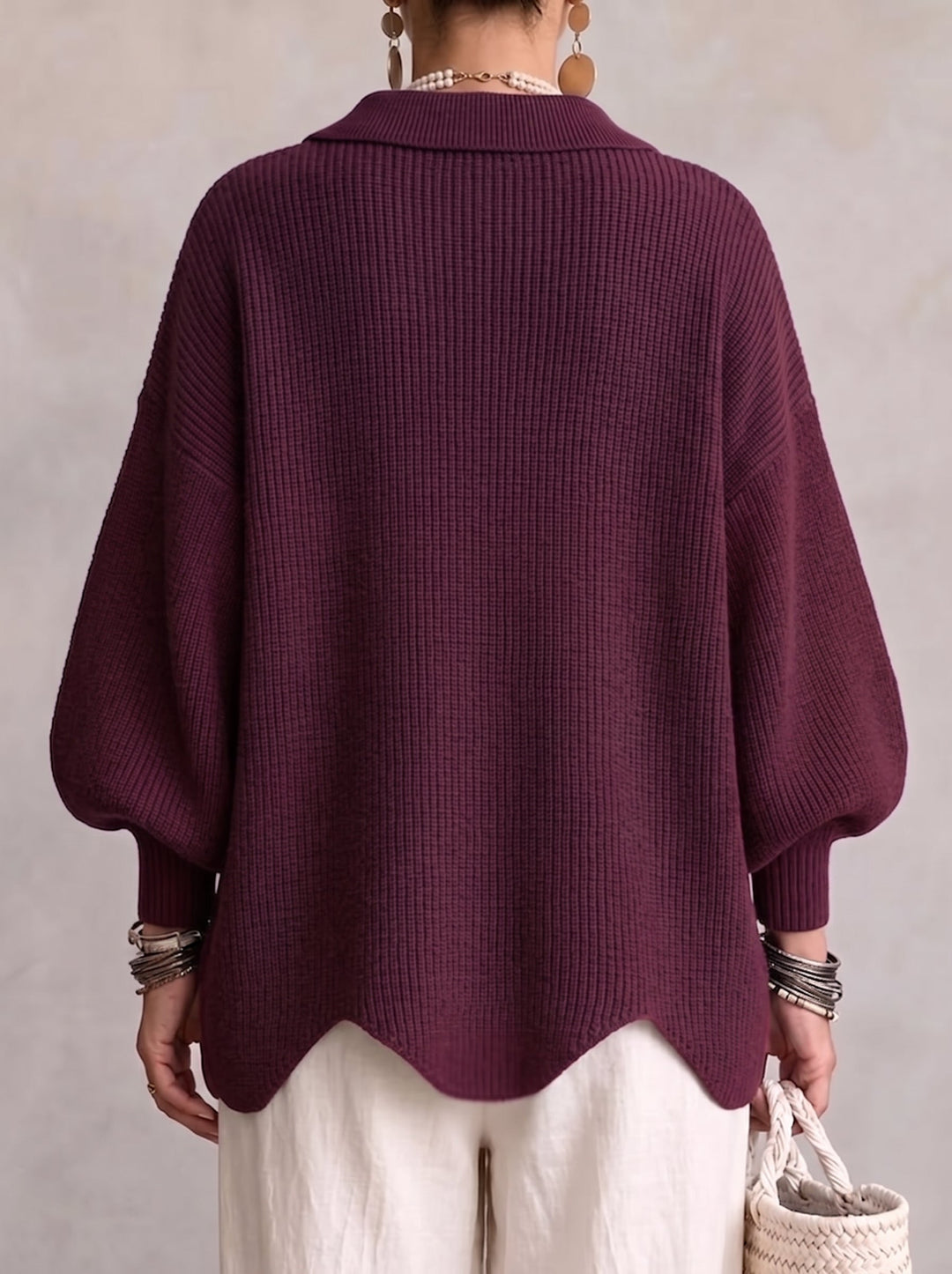 Charlotte | Oversized Collared Cardigan with Statement Buttons