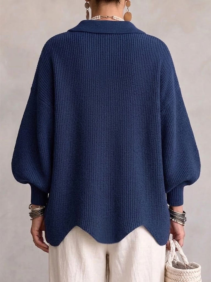 Charlotte | Oversized Collared Cardigan with Statement Buttons