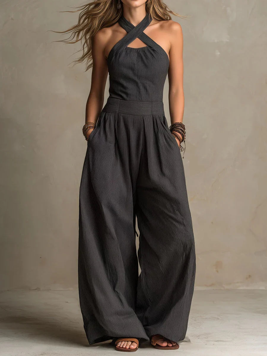 Bianca | Elegant Cross-Over Neckline Jumpsuit