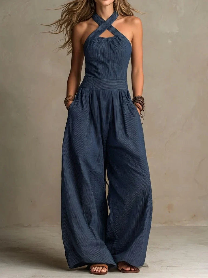 Bianca | Elegant Cross-Over Neckline Jumpsuit