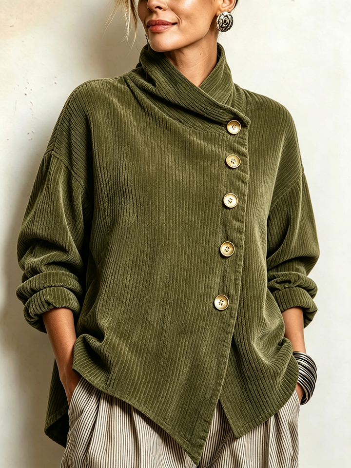 Olivia™ | Corduroy Button-Up Top