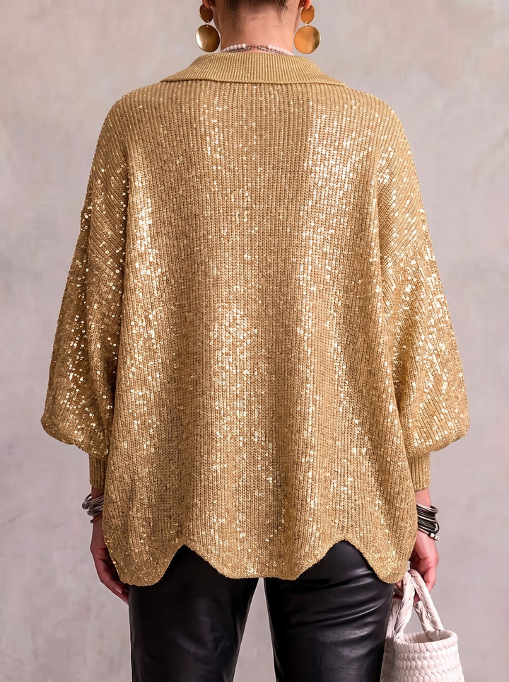 Charlotte | Oversized Collared Cardigan with Statement Buttons