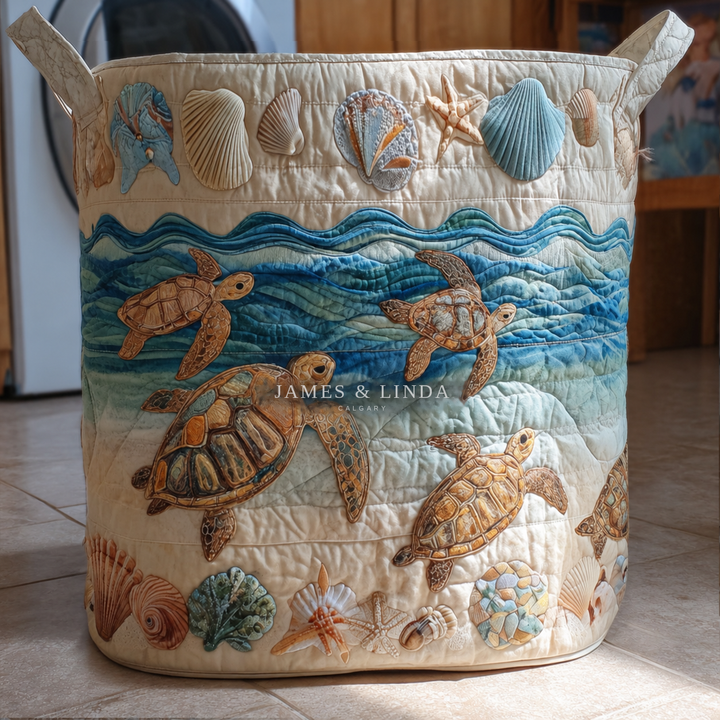 Turtle Ocean | Quilted Storage Basket